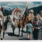 Cover image of Pearl judging [First Nation] costumes on Bow Bridge