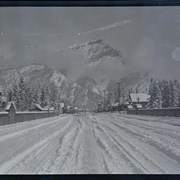 Cover image of Banff Avenue, winter. -- [ca.1940]