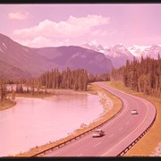 Cover image of Z-666. Trans-Canada Highway along Kicking Horse near Misko, President Range