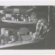 Cover image of Sunburst Lake, Poppy's party in tipi, 1955,  Marjorie Sharp 1954-1955?, Mr. & Mrs. Tegert  Outfitters, Invermere, B.C. -- 1954-1955