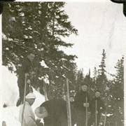 Cover image of [Unidentified group of men on snow covered slope adjusting gear]