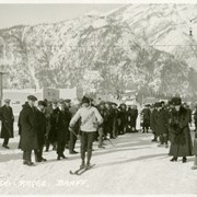 Cover image of Ski Races [Ski race on Banff Avenue, Banff Winter Carnival]