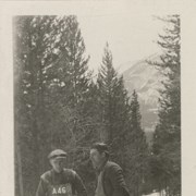 Cover image of Cyril Gardiner on right on logging road up to Norquay