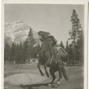 Cover image of Elva Simmons on Mustang - Banff 1924