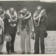 Cover image of Unidentified men in leis