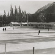 Cover image of Mather's skating rink on the Bow River