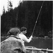 Cover image of [Catharine Whyte and unidentified man fishing in rowboat]