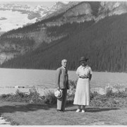 Cover image of [Catharine Robb Whyte at Lake Louise with unidentified man]