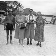 Cover image of [Catharine Whyte and E. Case on beach with palm trees]
