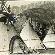 Cover image of [Four tipis at Banff Indian Grounds, Banff Indian Days]