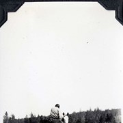 Cover image of [Two people on horseback, at Banff Indian Grounds, Banff Indian Days]