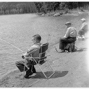 Cover image of [Three people fishing]