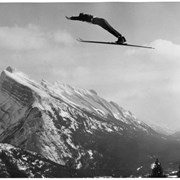 Cover image of [Ski Jumper with Mount Rundle]