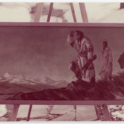 Cover image of [Painting of people and horse overlooking mountains]