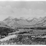 Cover image of Banff townsite ca. 1935 from Tunnel Mtn. J.D.