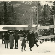 Cover image of [Crowd surrounding a bi-plane on skis]