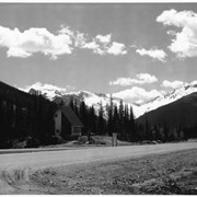 Cover image of [A-frame building alongside highway]