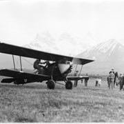 Cover image of First plane to land at Canmore