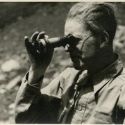 Cover image of Man with binoculars [Carl Rungius?]