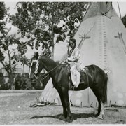 Cover image of Unidentified First Nations child on horseback