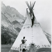 Cover image of Unidentified First Nations man outside tipi