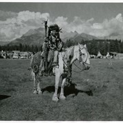 Cover image of George McLean (Tatâga Mânî) (Walking Buffalo) on horseback