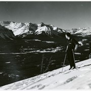 Cover image of Looking down on Bow Valley from "Lookout" - dark