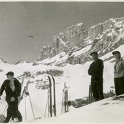 Cover image of Unidentified skiers