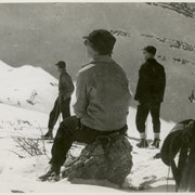 Cover image of Unidentified skiers