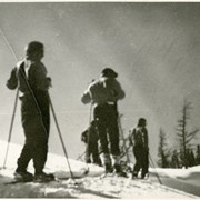 Cover image of Group of skiers - blurry