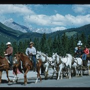 Cover image of Banff Indian Days parade stagecoach 1950