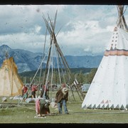 Cover image of Tipi raising Banff Indian Days 1950