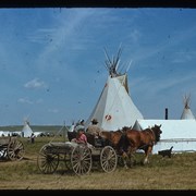 Cover image of Wagon and tipis at Standoff 1951