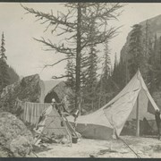 Cover image of Campsite, unidentified woman