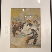 Cover image of Untitled [cowboy roping horse]