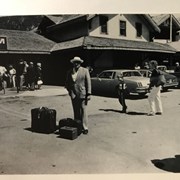 Cover image of Man impatient for taxi, Banff