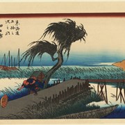 Cover image of Yokkaichi, Mie River, from the Fifty-three Stations of the Tokaido