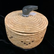 Cover image of Lidded Basket with Stone Bear Head Handle
