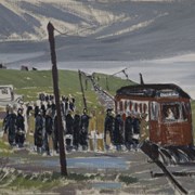 Cover image of Crowd Entering Tramcar, Calgary