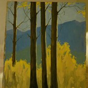 Cover image of Four Poplar Trunks, Autumn
