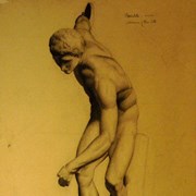 Cover image of Untitled [Drawing of Discobolus, front view]
